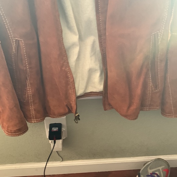 Mens lather suade jacket with zipper - Picture 2 of 6